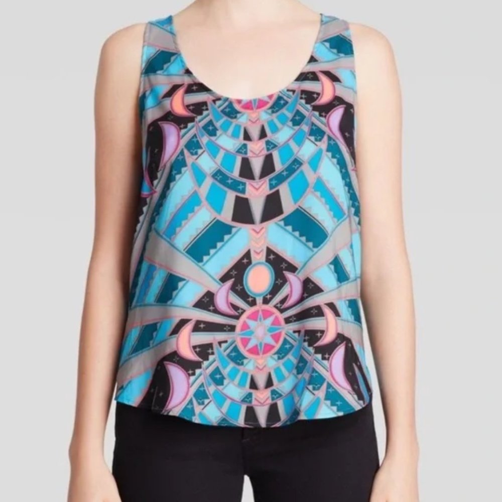 Mara Hoffman Lunar Eclipse Turquoise Racerback Tank Top Size S